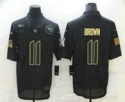 Wholesale Cheap Men's Tennessee Titans #11 A.J. Brown Black 2020 Salute To Service Stitched NFL Nike Limited Jersey