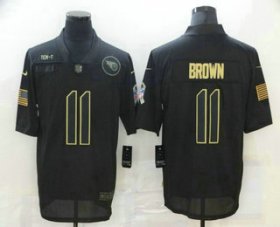 Wholesale Cheap Men\'s Tennessee Titans #11 A.J. Brown Black 2020 Salute To Service Stitched NFL Nike Limited Jersey