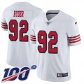 Wholesale Cheap Nike 49ers #92 Kerry Hyder White Men's Stitched NFL Limited Rush 100th Season Jersey