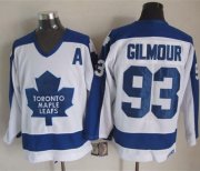 Wholesale Cheap Maple Leafs #93 Doug Gilmour White/Blue CCM Throwback Stitched NHL Jersey