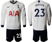 Wholesale Cheap Tottenham Hotspur #23 Eriksen Home Long Sleeves Soccer Club Jersey