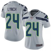 Wholesale Cheap Nike Seahawks #24 Marshawn Lynch Grey Alternate Women's Stitched NFL Vapor Untouchable Limited Jersey