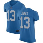 Wholesale Cheap Nike Lions #13 T.J. Jones Blue Throwback Men's Stitched NFL Vapor Untouchable Elite Jersey