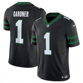 Cheap Men\'s New York Jets #1 Sauce Gardner Black 2024 F.U.S.E. Vapor Limited Football Stitched Jersey