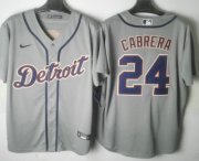 Wholesale Cheap Men's Detroit Tigers #24 Miguel Cabrera Grey Stitched Cool Base Nike Jersey