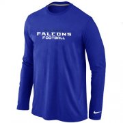 Wholesale Cheap Nike Atlanta Falcons Authentic Font Long Sleeve T-Shirt Blue