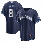 Wholesale Cheap Men's Chicago Cubs #8 Ian Happ Nike City Connect Replica Player Navy Jersey
