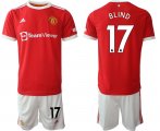 Wholesale Cheap Men 2021-2022 Club Manchester United home red 17 Adidas Soccer Jersey