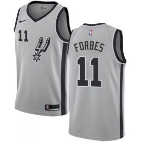 Wholesale Cheap Men\'s Nike San Antonio Spurs #11 Bryn Forbes Silver Basketball Swingman Statement Edition Jersey