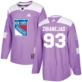 Wholesale Cheap Adidas Rangers #93 Mika Zibanejad Purple Authentic Fights Cancer Stitched NHL Jersey