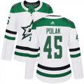 Cheap Adidas Stars #45 Roman Polak White Road Authentic Women's Stitched NHL Jersey