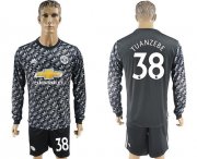 Wholesale Cheap Manchester United #38 Tuanzebe Black Long Sleeves Soccer Club Jersey