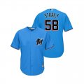 Wholesale Cheap marlins #58 Dan Straily Blue Alternate 2019 Cool Base Stitched MLB Jersey