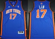 Wholesale Cheap New York Knicks #17 Jeremy Lin Revolution 30 Blue Swingman Jersey