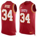 Wholesale Cheap Nike Chiefs #34 Carlos Hyde Red Team Color Men's Stitched NFL Limited Tank Top Jersey