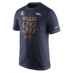 Wholesale Cheap Denver Broncos #58 Von Miller Nike Super Bowl 50 Champions Game MVP Name & Number T-Shirt Navy