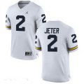 Wholesale Cheap Men's Michigan Wolverines #2 Derek Jeter White Stitched College Football Brand Jordan NCAA Jersey