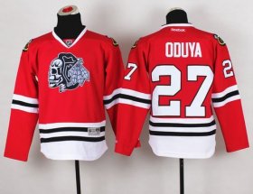 Wholesale Cheap Blackhawks #27 Johnny Oduya Red(White Skull) Stitched Youth NHL Jersey