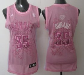 Wholesale Cheap Oklahoma City Thunder #35 Kevin Durant Pink Womens Jersey
