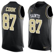 Wholesale Cheap Nike Saints #87 Jared Cook Black Team Color Men's Stitched NFL Limited Tank Top Jersey