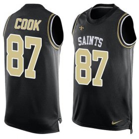 Wholesale Cheap Nike Saints #87 Jared Cook Black Team Color Men\'s Stitched NFL Limited Tank Top Jersey