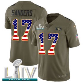 Wholesale Cheap Nike 49ers #17 Emmanuel Sanders Olive/USA Flag Super Bowl LIV 2020 Youth Stitched NFL Limited 2017 Salute To Service Jersey