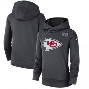 Wholesale Cheap NFL Women's Kansas City Chiefs Nike Anthracite Crucial Catch Performance Pullover Hoodie