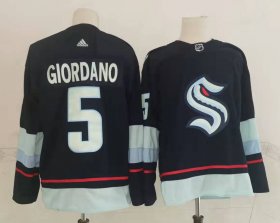 Wholesale Cheap Men\'s Seattle Kraken #5 Mark Giordano Navy Blue Adidas Stitched NHL Jersey