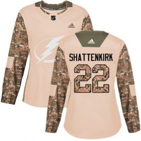 Cheap Adidas Lightning #22 Kevin Shattenkirk Camo Authentic 2017 Veterans Day Women\'s Stitched NHL Jersey