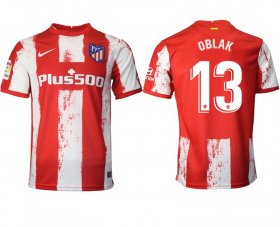 Wholesale Cheap Men 2021-2022 Club Atletico Madrid home aaa version red 13 Nike Soccer Jersey