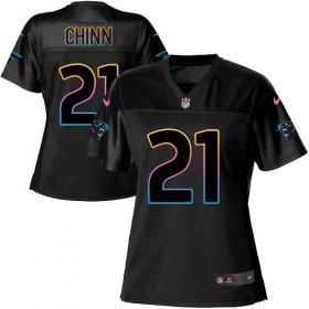 Wholesale Cheap Nike Panthers #21 Jeremy Chinn Black Women\'s NFL Fashion Game Jersey