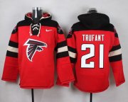 Wholesale Cheap Nike Falcons #21 Desmond Trufant Red Player Pullover NFL Hoodie