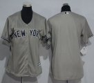 Wholesale Cheap Yankees Blank Grey Women's Road Stitched MLB Jersey