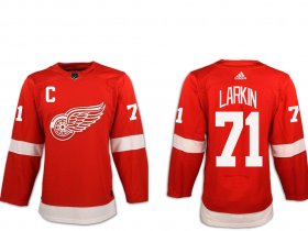 Wholesale Cheap Adidas Men\'s Detroit Red Wings #71 Dylan Larkin Red with C Patch Home Authentic Stitched NHL Jersey