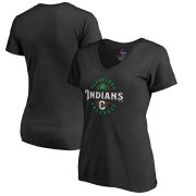Wholesale Cheap Cleveland Indians Majestic Women's Forever Lucky V-Neck T-Shirt Black