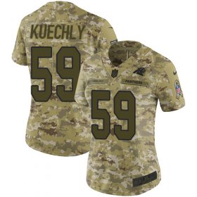 Wholesale Cheap Nike Panthers #59 Luke Kuechly Camo Women\'s Stitched NFL Limited 2018 Salute to Service Jersey
