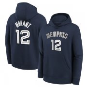 Wholesale Cheap Men's Memphis Grizzlies #12 Ja Morant 2021 Navy Pullover Hoodie