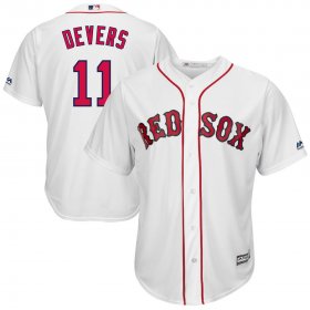 Wholesale Cheap Boston Red Sox #11 Rafael Devers Majestic Home Official Cool Base Player Jersey White