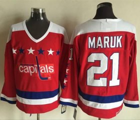 Wholesale Cheap Capitals #21 Dennis Maruk Red Alternate CCM Throwback Stitched NHL Jersey