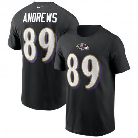 Wholesale Cheap Baltimore Ravens #89 Mark Andrews Nike Team Player Name & Number T-Shirt Black