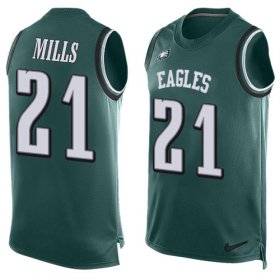 Wholesale Cheap Nike Eagles #21 Jalen Mills Green Team Color Men\'s Stitched NFL Limited Tank Top Jersey