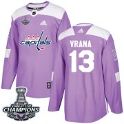 Wholesale Cheap Adidas Capitals #13 Jakub Vrana Purple Authentic Fights Cancer Stanley Cup Final Champions Stitched NHL Jersey
