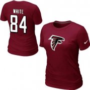 Wholesale Cheap Women's Nike Atlanta Falcons #84 Roddy White Name & Number T-Shirt Red