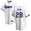 Cheap Men's Texas Rangers #28 Jonah Heim White Cool Base Stitched Baseball Jersey