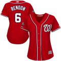 Wholesale Cheap Nationals #6 Anthony Rendon Red Alternate 2019 World Series Champions Women's Stitched MLB Jersey