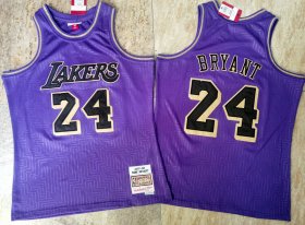 Wholesale Cheap Men\'s Los Angeles Lakers #24 Kobe Bryant Purple 2007-08 Hardwood Classics Soul AU Throwback Jersey