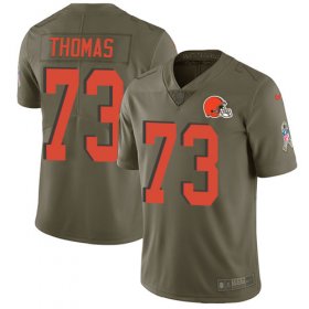 Wholesale Cheap Nike Browns #73 Joe Thomas Olive Men\'s Stitched NFL Limited 2017 Salute To Service Jersey