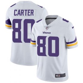 Wholesale Cheap Nike Vikings #80 Cris Carter White Men\'s Stitched NFL Vapor Untouchable Limited Jersey