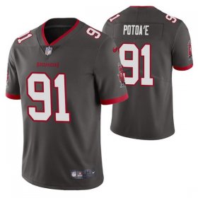 Wholesale Cheap Men\'s Tampa Bay Buccaneers #91 Benning Potoa\'e Gray Vapor Untouchable Limited Stitched Jersey