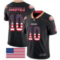 Wholesale Cheap Nike 49ers #10 Jimmy Garoppolo Black Men's Stitched NFL Limited Rush USA Flag Jersey